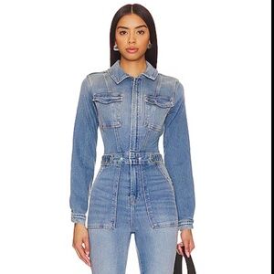 Good American Fit For Success Denim Jumpsuit in Blue 691